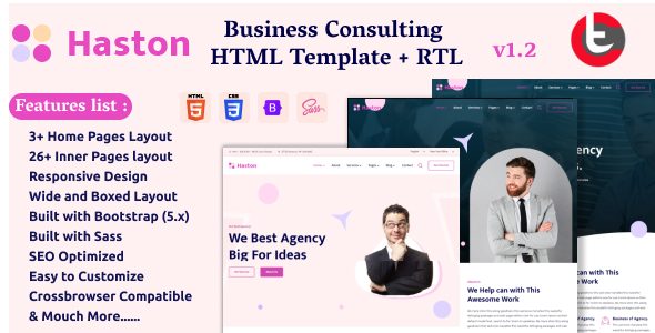 Haston - Business Consulting HTML Template + RTL Supported
