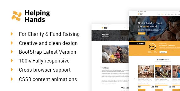 Helping Hands-Charity, Donation & Nonprofit HTML Template