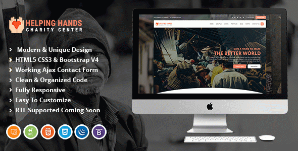 Helping Hands | Fundraising & Charity HTML Template.