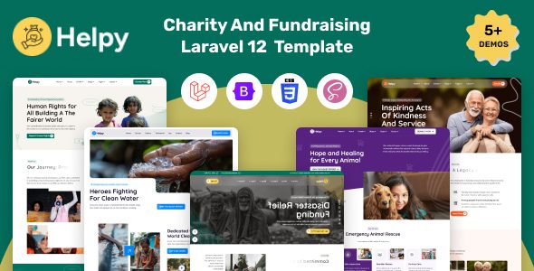 Helpy - Laravel 12 Charity And Fundraising Template