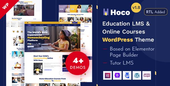 Hoco - Education LMS & Online Courses Elementor WordPress Theme