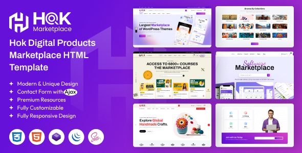 Hok – Digital Product Marketplace HTML Template