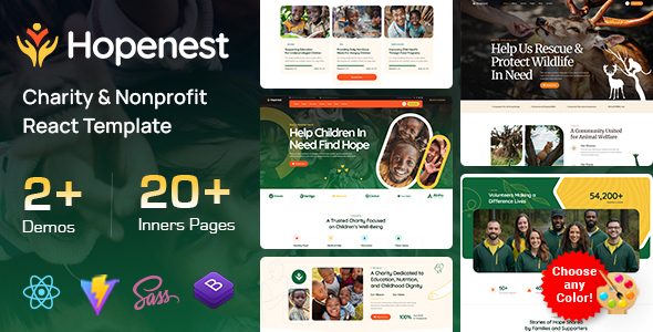 Hopenest - Charity & Nonprofit React Template