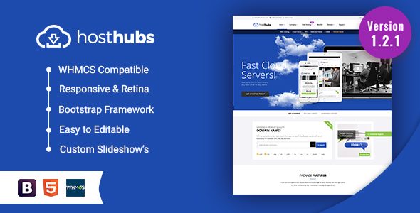 HostHubs | Responsive WHMCS Web Hosting, Domain, Technology Site Template