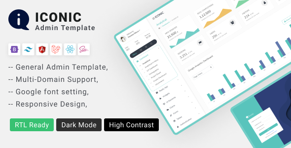 Iconic | HTML, React, Angular, NextJs, Laravel, Bootstrap Admin Dashboard Template