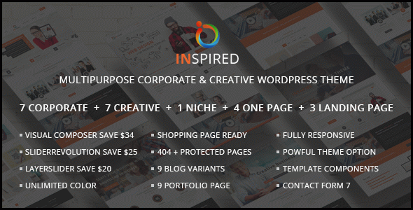 Inspired - Multipurpose Corporate and Creative Bootstrap WordPress Theme
