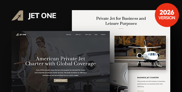 Jet One - Private Airline WordPress Theme