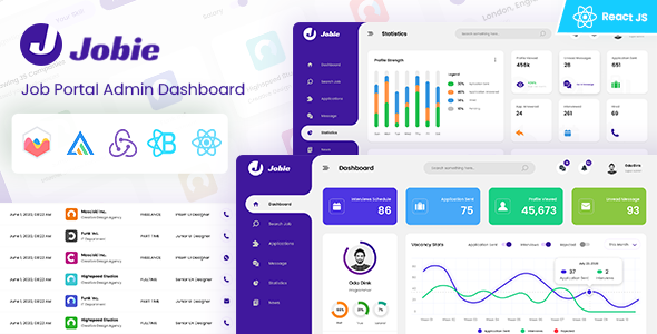 Jobie - Job Portal React Redux Admin Dashboard Template