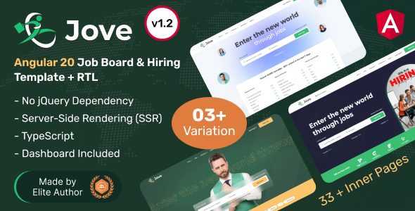 Jove - Angular 20 Job Board & Hiring Template