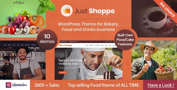 Justshop - Elementor Cake, Bakery & Food WordPress