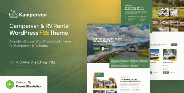Kamperven – Campervan & RV Rental Gutenverse FSE WordPress Block Theme
