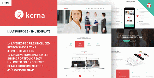 Kerna - Responsive Multi-Purpose HTML Template