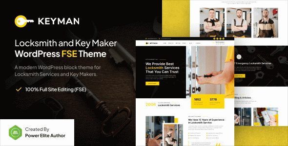 Keyman – Locksmith & Key Maker Services Gutenverse FSE WordPress Block Theme