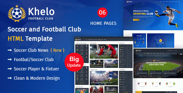 Khelo - Soccer & Football Club HTML Template
