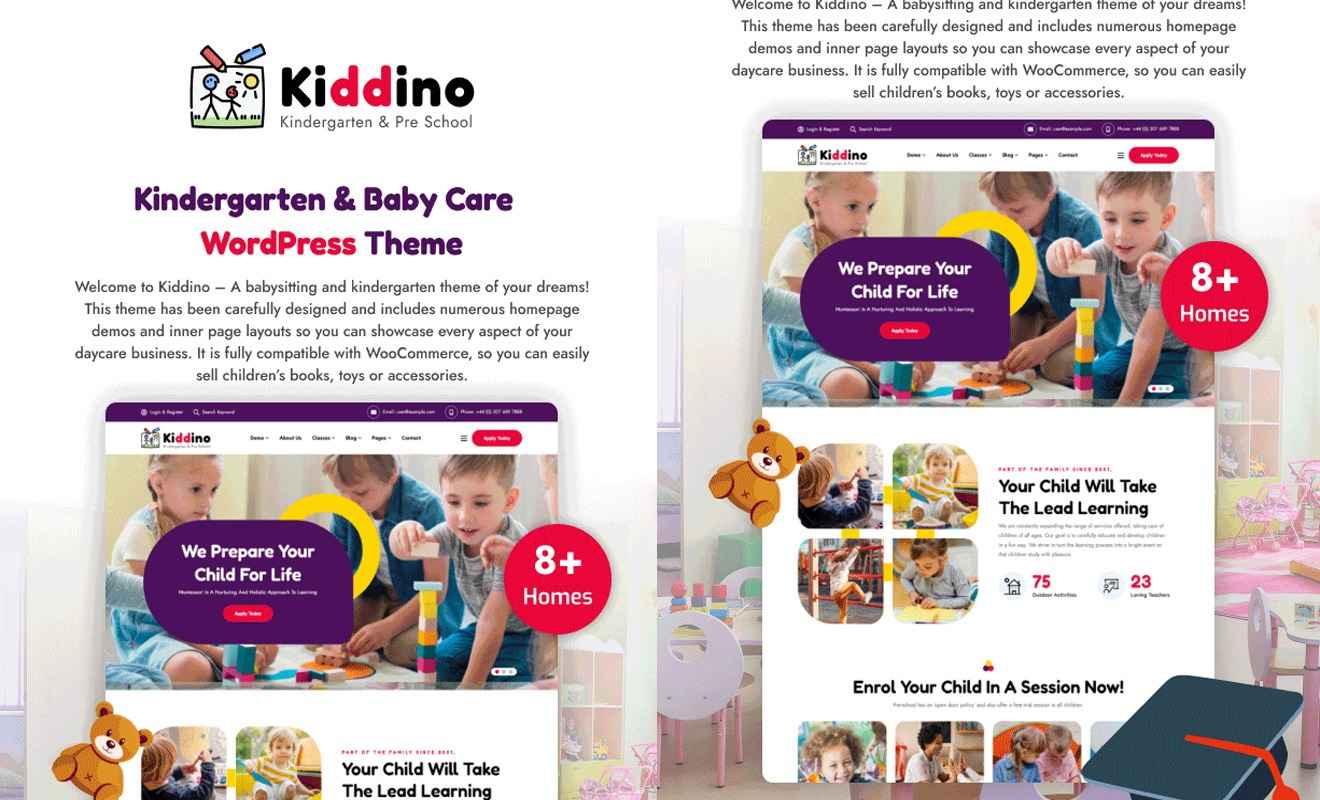 Kiddino Kids Kindergarten WordPress Theme