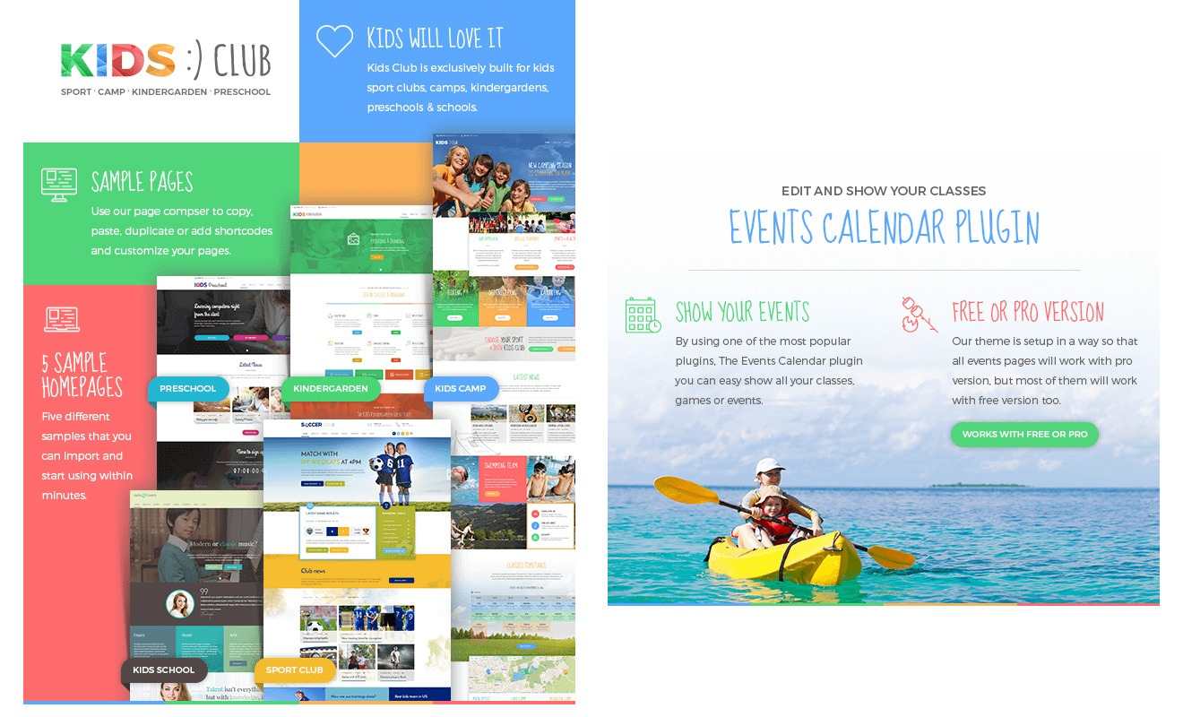 Kids Club Sport Classes Camp WordPress Theme
