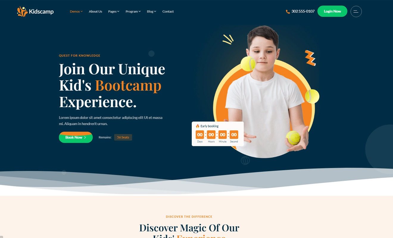 Kidscamp Kids Bootcamp WordPress Theme