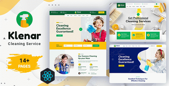 Klenar - Cleaning Services React Template