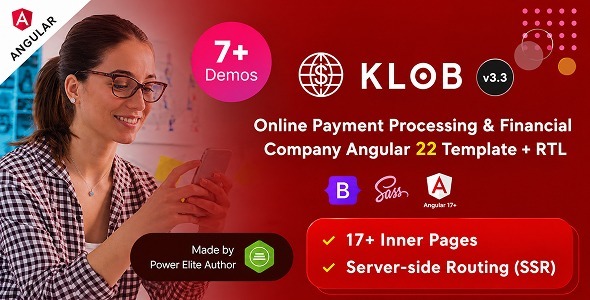 Klob - Banking & Online Payment Processing Angular 22 Template