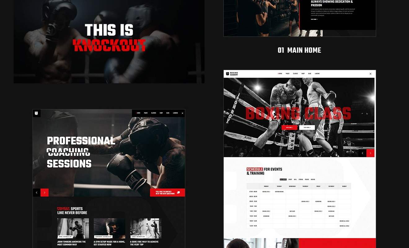 Knockout Boxing Martial Arts WordPress Theme