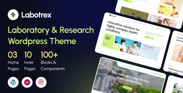 Labotrex - Laboratory & Science Research WordPress Theme + WooCommerce Support