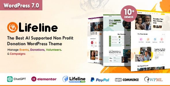 Lifeline - 2026 Charity Donation WordPress Theme