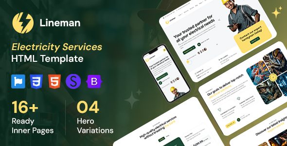 Lineman - Electricity Services HTML Template