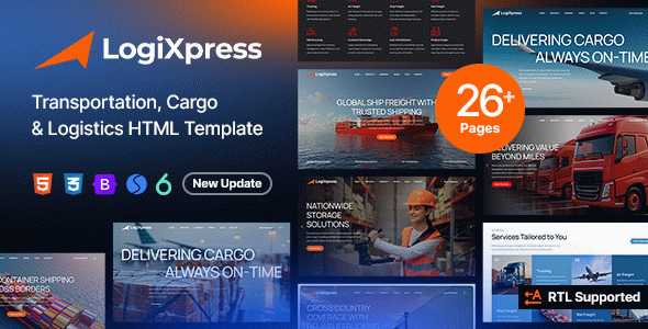 LogiXpress - Transportation, Cargo & Logistics HTML Template