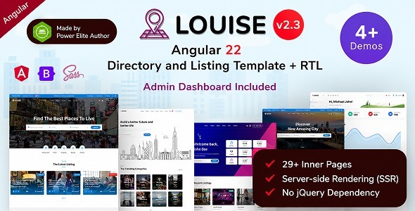 Louise - Angular 22 Directory Listing Template with SSR + Admin Panel