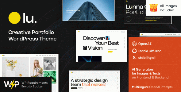 Lunna - Creative Portfolio WordPress Theme + Online Store