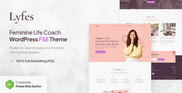 Lyfes – Feminine Life Coach & Speaker Gutenverse FSE WordPress Block Theme