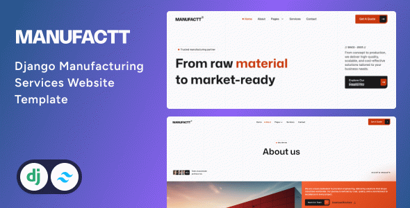 Manufactt - Manufacturing Services Website Django Template