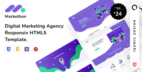 Markethon - Modern Digital Marketing Agency HTML Template
