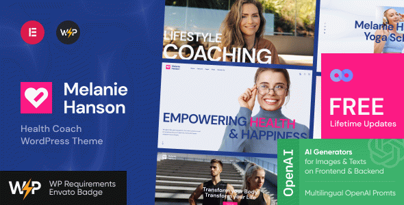 Melanie Hanson - Life & Health Coach WordPress Theme + Store