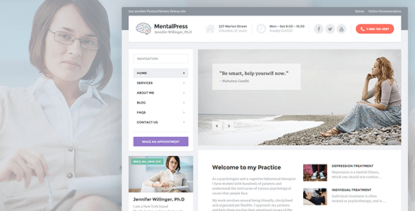 MentalPress — WordPress Theme for Medical Professionals, Psychologists, and Psychiatrists