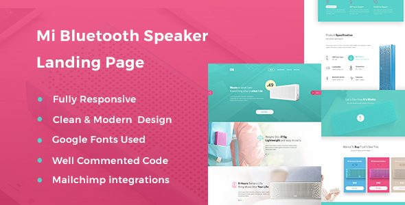 mi Product Landing HTML Template