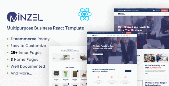 Minzel - Multipurpose React Template For Modern Business