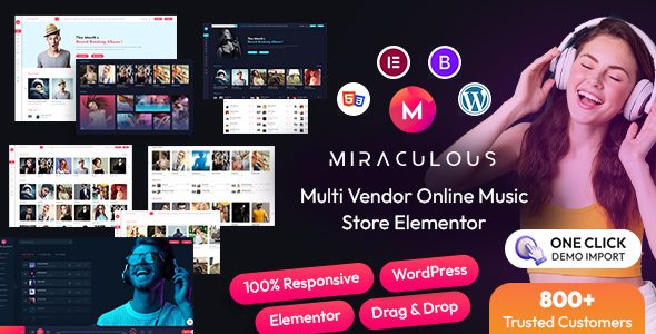 Miraculous - Multi Vendor Online Music Store Elementor WordPress Theme