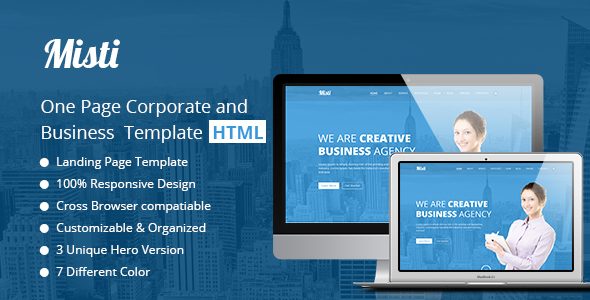 Misti – One Page Corporate and Business Landing template