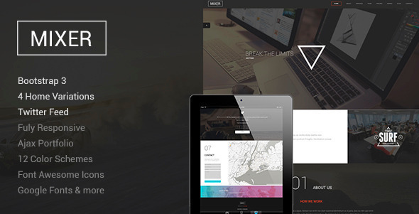 Mixer - One Page WordPress Theme