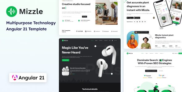 Mizzle - Angular 21 Technology & Corporate Template