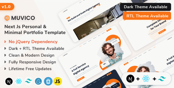 Muvico - Next.js Personal & Minimal Portfolio Template