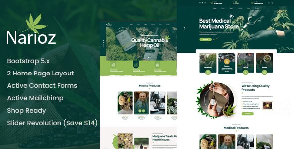 Narioz - Cannabis & Marijuana HTML Template
