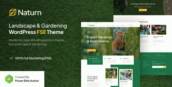 Naturn – Landscape & Gardening Gutenverse FSE WordPress Block Theme