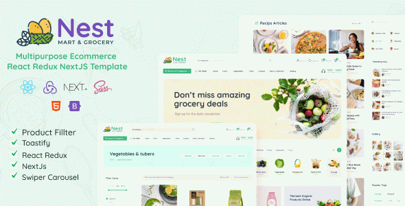 Nest- React Redux NextJS Multipurpose Ecommerce Template