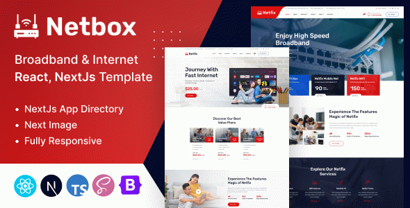 Netbox - Broadband & Internet React, NextJs Template
