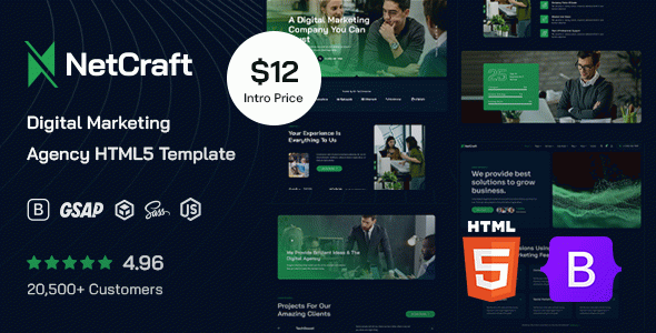 NetCraft - Digital Marketing Agency HTML5 Template