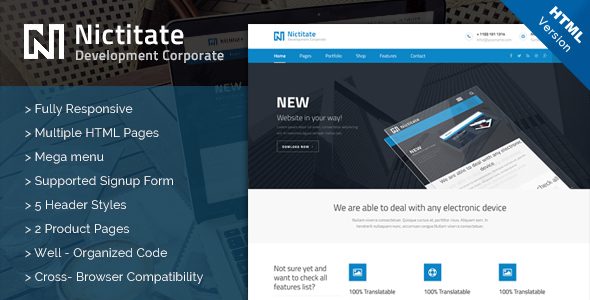 Nictitate - HTML5 Template