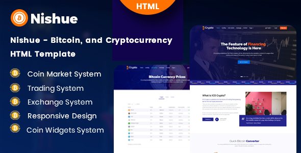Nishue - Bitcoin and Cryptocurrency HTML Template