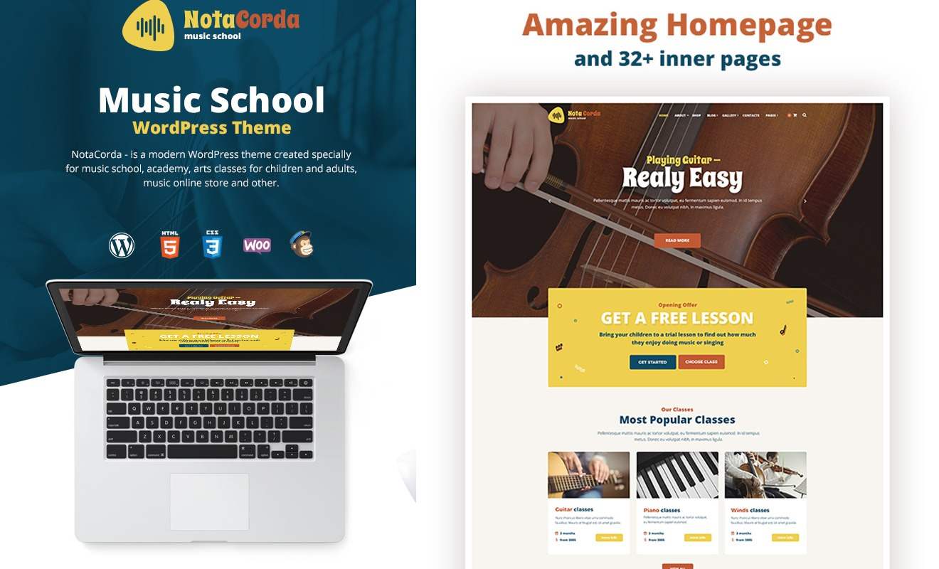 Notacorda Music School WordPress Theme